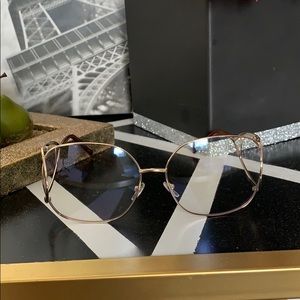 Clear Gold Rim Sunglasses